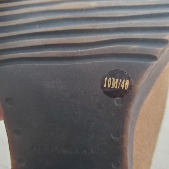 Lucky Brand Womens Brown Suede Leather Open Toe Sling Back Heels Shoes Size 10 - Picture 10 of 11